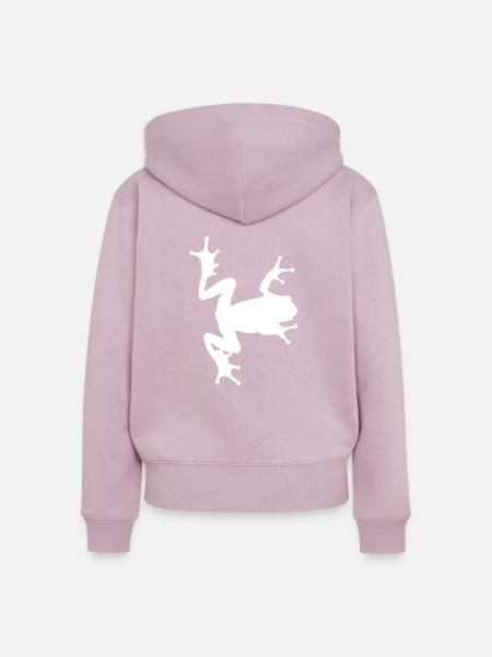 frosch silhouette - Frauen Premium Bio Zip Hoodie - Altrosa