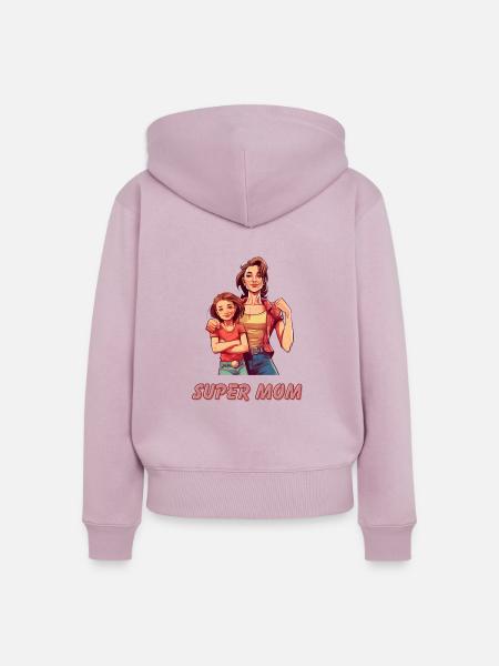 Super Mom - Frauen Premium Bio Zip Hoodie - Altrosa