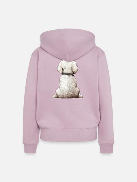 Bichon Frise - Frauen Premium Bio Zip Hoodie - Altrosa