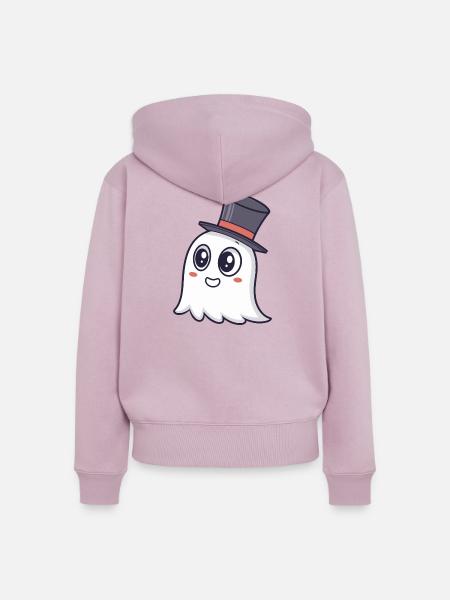 Schicker Ghost Zylinder - Frauen Premium Bio Zip Hoodie - Altrosa