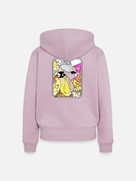 GEBROCHENE TÖNE - Frauen Premium Bio Zip Hoodie - Altrosa