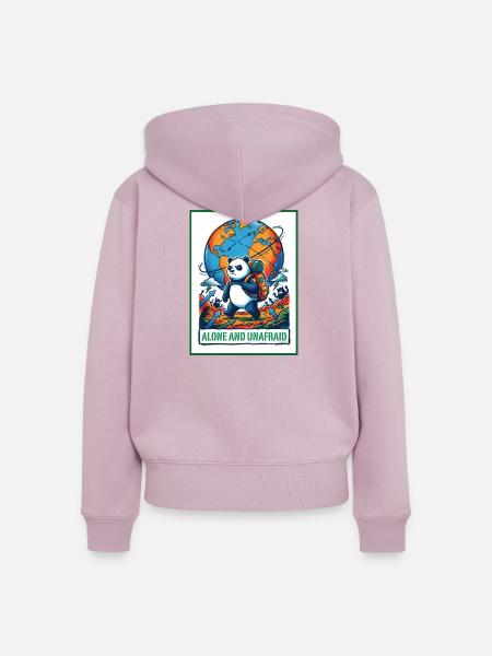 Allein und furchtlos - Frauen Premium Bio Zip Hoodie - Altrosa