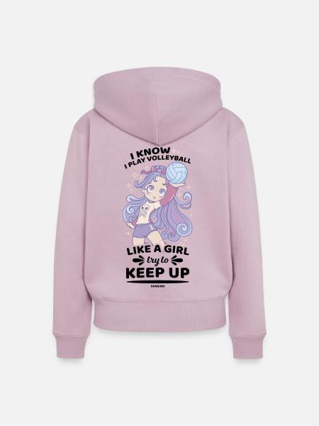 Volleyball - Frauen Premium Bio Zip Hoodie - Altrosa