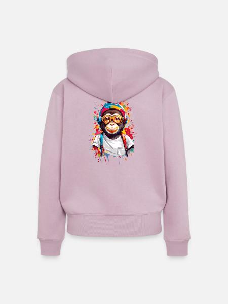Coole Affe - Frauen Premium Bio Zip Hoodie - Altrosa