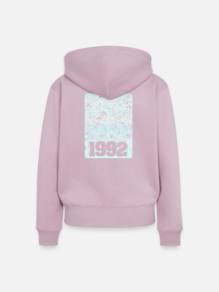 Jahr 1992 - Frauen Premium Bio Zip Hoodie - Altrosa