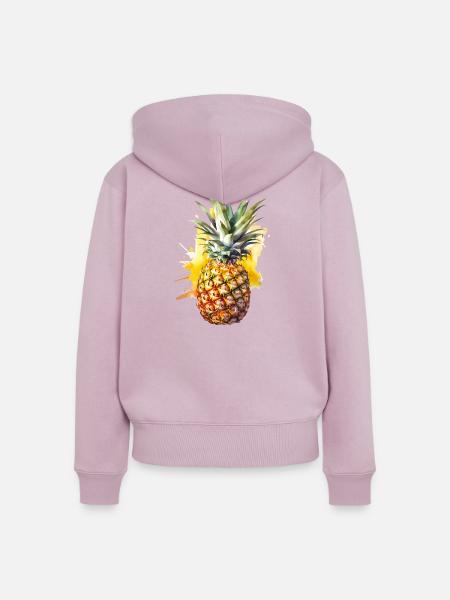 Ananas Aquarell-Splash  - Frauen Premium Bio Zip Hoodie - Altrosa