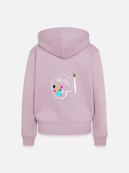 artist white - Frauen Premium Bio Zip Hoodie - Altrosa