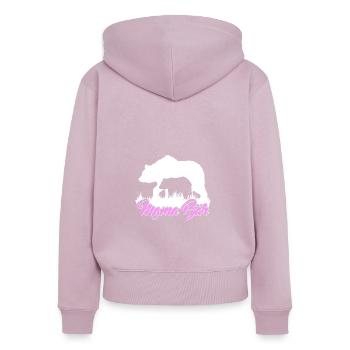 Mama Bär Mutter Muttertag Geschenk Weihnachten - Frauen Premium Bio Zip Hoodie - Altrosa - Hinten - Julia (174cm)