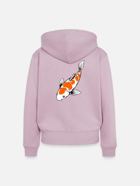 Koi Fisch - Frauen Premium Bio Zip Hoodie - Altrosa