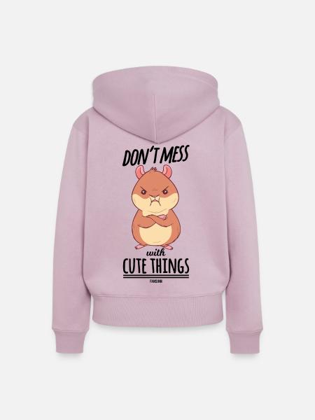 Meerschwein Hamster - Frauen Premium Bio Zip Hoodie - Altrosa