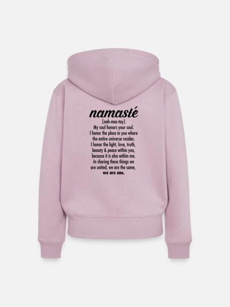 Namasté - Frauen Premium Bio Zip Hoodie - Altrosa
