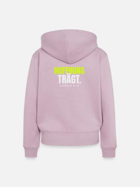 Hoffnung trägt – Hebräer 6,19 - Frauen Premium Bio Zip Hoodie - Altrosa