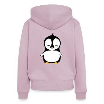 Pinguin - Frauen Premium Bio Zip Hoodie - Altrosa - Hinten - Julia (174cm)