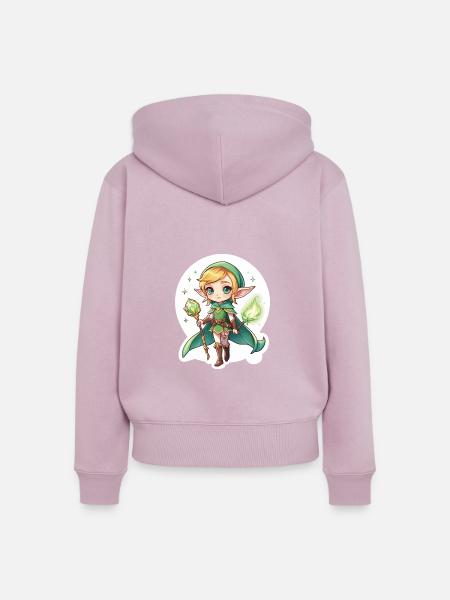 Elf Fantasy Illustration - Frauen Premium Bio Zip Hoodie - Altrosa