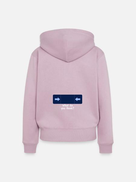 what do you think white - Frauen Premium Bio Zip Hoodie - Altrosa