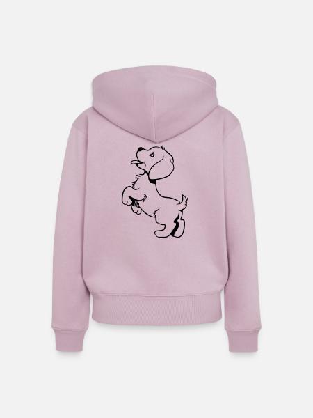 Hund baby süss - Frauen Premium Bio Zip Hoodie - Altrosa