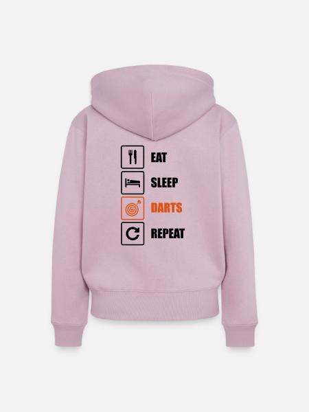 Eat. Sleep. Darts. Repeat - Frauen Premium Bio Zip Hoodie - Altrosa