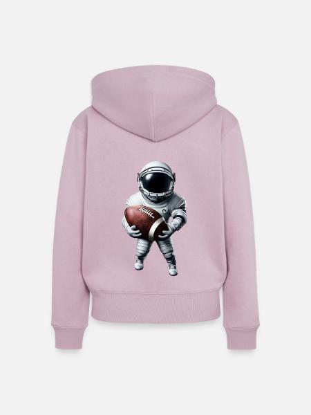 Touchdown im Weltall - Frauen Premium Bio Zip Hoodie - Altrosa