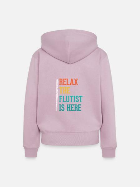 Flöte - Frauen Premium Bio Zip Hoodie - Altrosa
