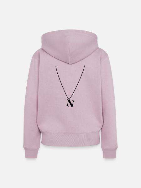 Halskette N - Frauen Premium Bio Zip Hoodie - Altrosa