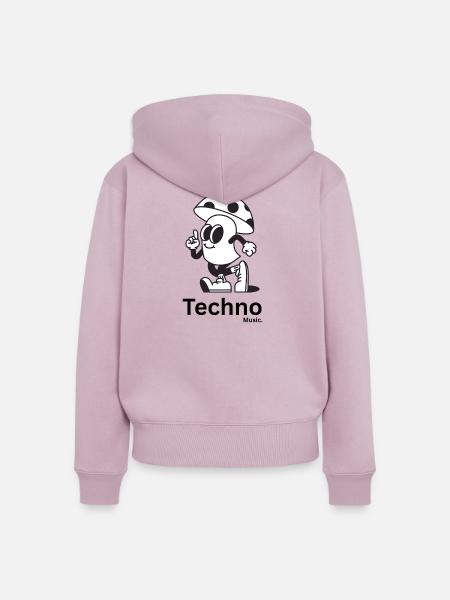 Pilz-Panache-Cartoon-Maskottchen - Frauen Premium Bio Zip Hoodie - Altrosa