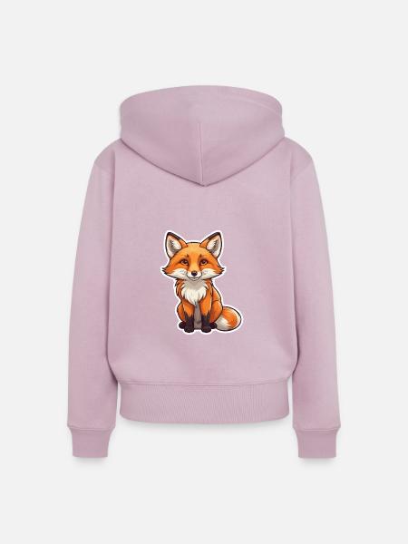 Fuchs Illustration - Frauen Premium Bio Zip Hoodie - Altrosa