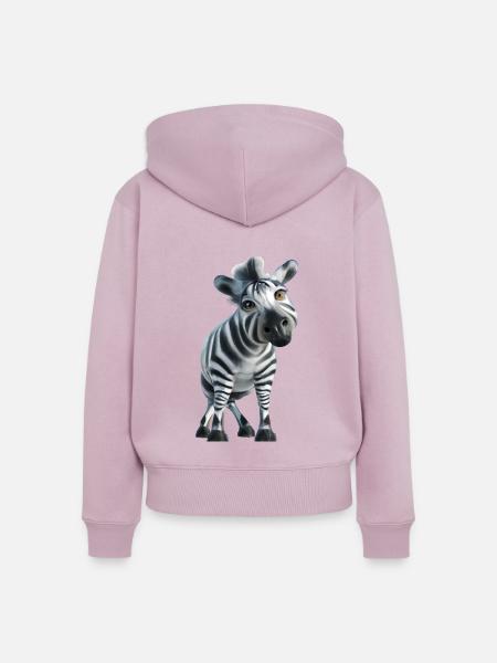 Niedliches Zebra Design - Frauen Premium Bio Zip Hoodie - Altrosa