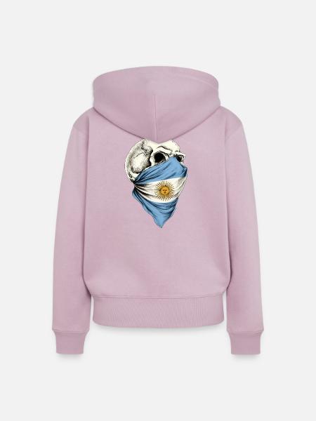 Argentina Argentinos argentinische Flaggenschädel - Frauen Premium Bio Zip Hoodie - Altrosa