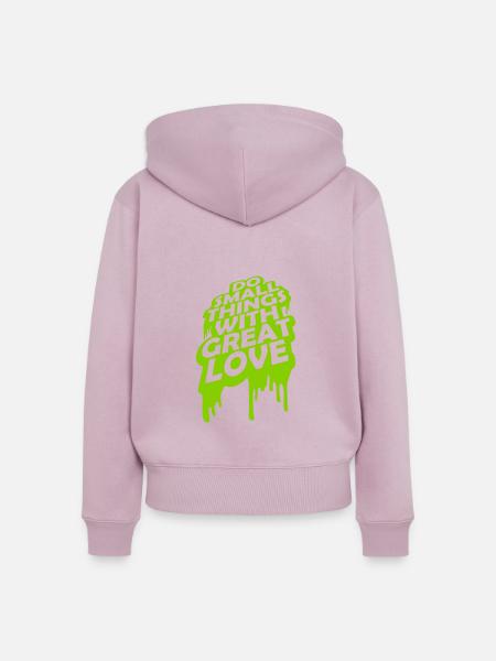 Zitat do small things - Frauen Premium Bio Zip Hoodie - Altrosa