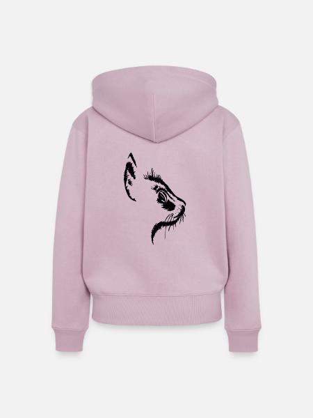 Katzenkopf 2- Katzengesicht - Frauen Premium Bio Zip Hoodie - Altrosa