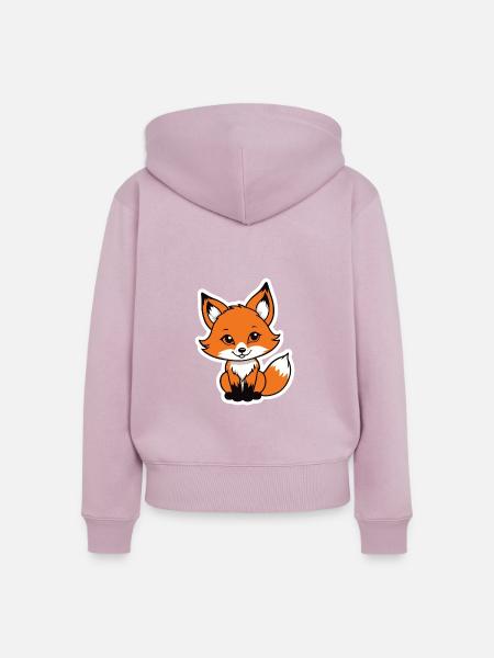 Fuchs Illustration - Frauen Premium Bio Zip Hoodie - Altrosa