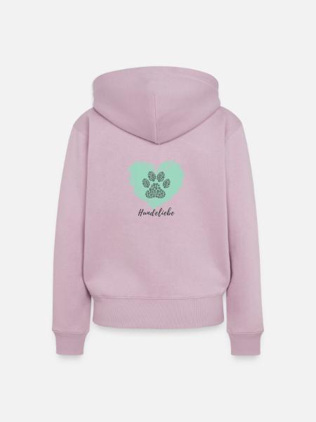 Hundeliebe - Frauen Premium Bio Zip Hoodie - Altrosa