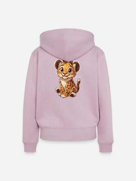 Löwe - Frauen Premium Bio Zip Hoodie - Altrosa