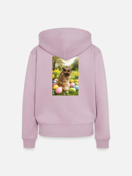 Chico 11: Ostern mit gefundenen Eiern 2026 - Frauen Premium Bio Zip Hoodie - Altrosa