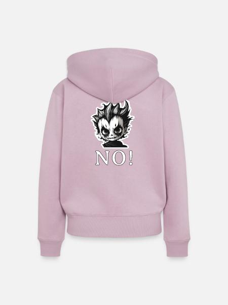 Punk Schädel Mohawk NO - NEIN - Frauen Premium Bio Zip Hoodie - Altrosa