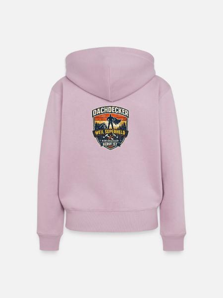 Dachdecker Superheld - Frauen Premium Bio Zip Hoodie - Altrosa