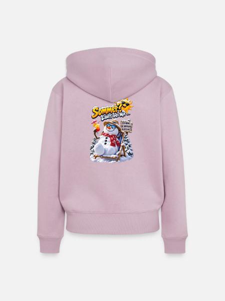 Sommer trifft Schnee - Frauen Premium Bio Zip Hoodie - Altrosa
