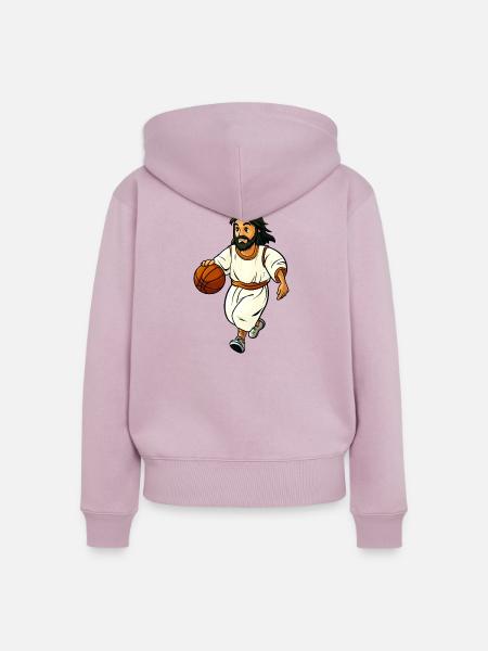 Basketballer Jesus - Frauen Premium Bio Zip Hoodie - Altrosa