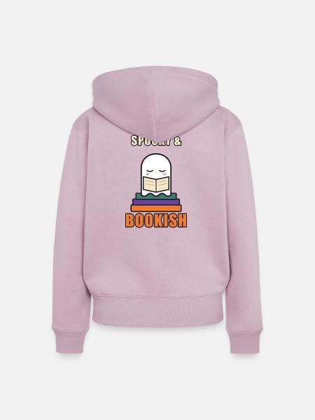 Geist, der liest – Gruselig und bücherhaft - Frauen Premium Bio Zip Hoodie - Altrosa