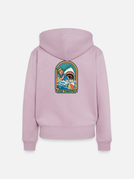 Positiv bleiben - Frauen Premium Bio Zip Hoodie - Altrosa