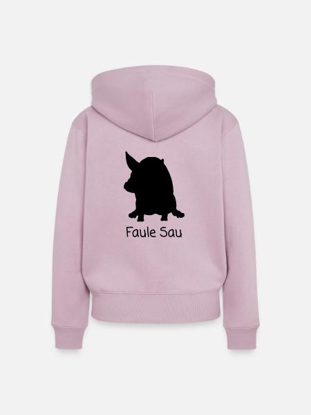 Faule Sau - Frauen Premium Bio Zip Hoodie - Altrosa