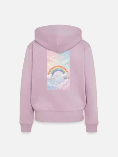 Regenbogen pastel Hintergrund - Frauen Premium Bio Zip Hoodie - Altrosa
