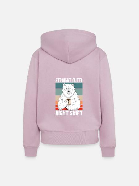 Direkte aus der Nachtschicht - Frauen Premium Bio Zip Hoodie - Altrosa