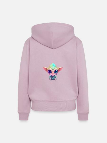 Polygon-Alien - Frauen Premium Bio Zip Hoodie - Altrosa