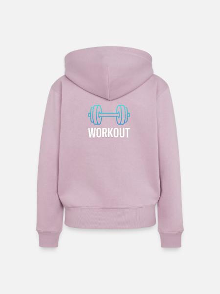 Neon-Workout-Hanteln - Frauen Premium Bio Zip Hoodie - Altrosa