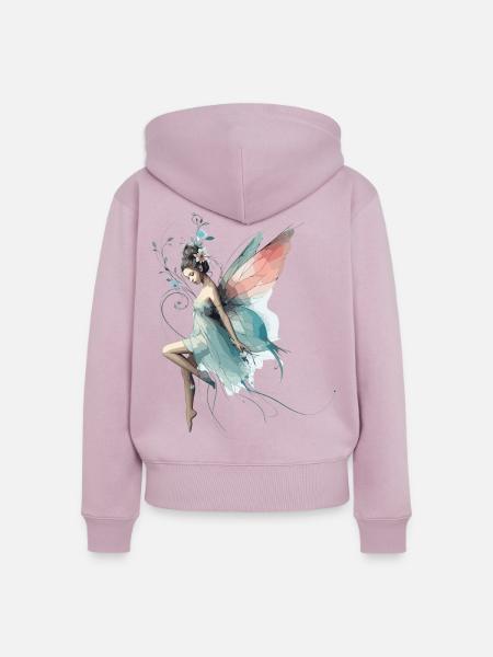 Fee Märchenwelt Geschenk - Frauen Premium Bio Zip Hoodie - Altrosa