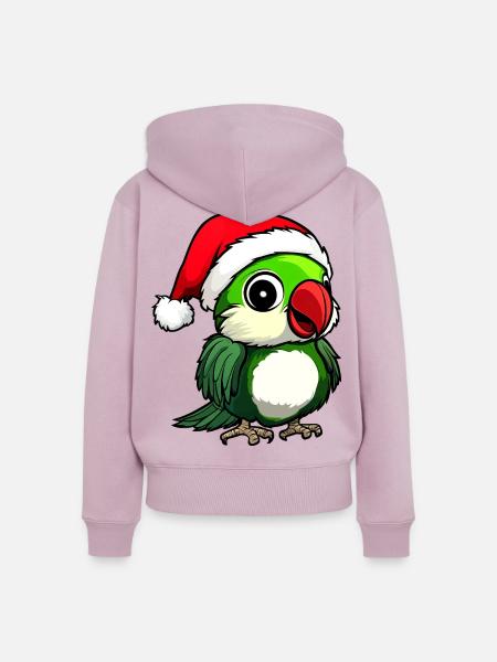 Weihnachten Papagei - Frauen Premium Bio Zip Hoodie - Altrosa