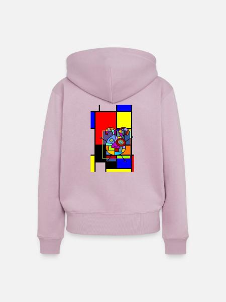 LOVE GEOMETRIC SHAPES - Frauen Premium Bio Zip Hoodie - Altrosa