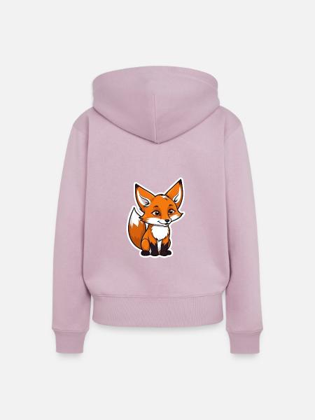 Fuchs Illustration - Frauen Premium Bio Zip Hoodie - Altrosa