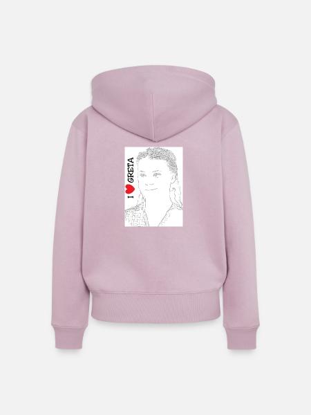 I love Greta - Frauen Premium Bio Zip Hoodie - Altrosa